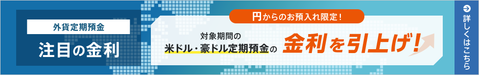 外貨定期預金 注目の金利