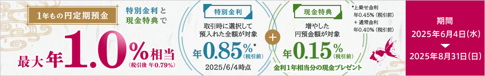 1年もの円定期預金
