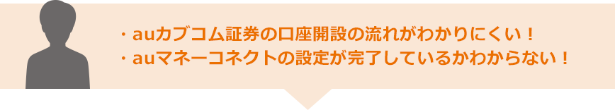 三菱UFJ eスマート証券の口座開設の流れがわかりにくい！auマネーコネクトの設定が完了しているかわからない！