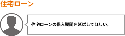 住宅ローンの借入期間を延ばしてほしい。