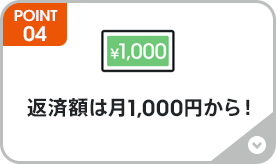 返済額は月1,000円から!