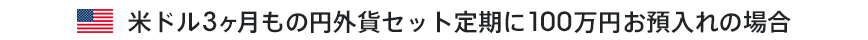 米ドル3ヶ月もの円外貨セット定期に100万円お預入れの場合